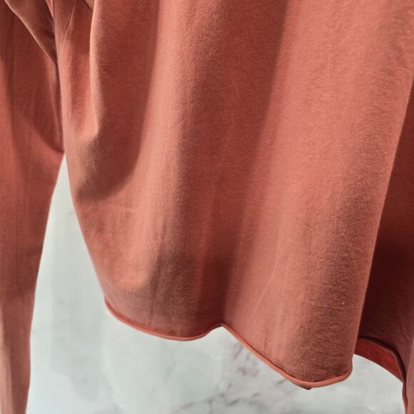 By Anthropologie T Shirt Womens Large Pink Long Sleeve Crop Tee Crew Salmon - Picture 8 of 11